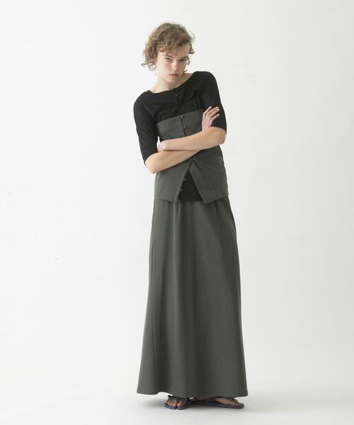 LAATO(ラート)の「flare long skirt set(スカート・レディース・ブラウン/ダークグレー/ベージュ・FREE)」の2枚目の写真