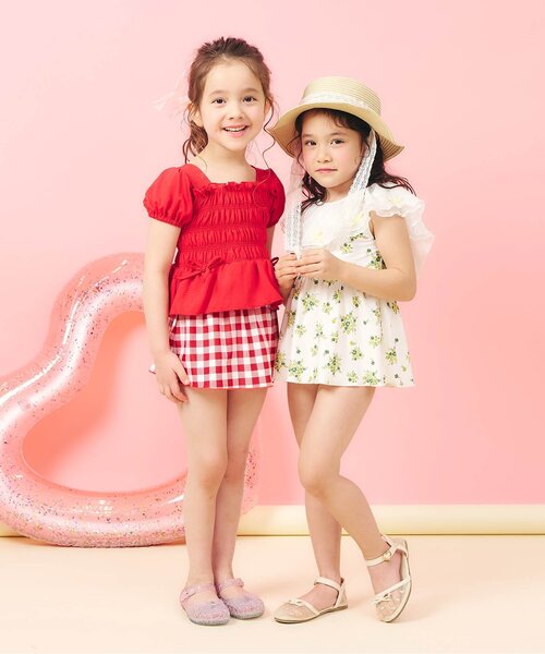 apres les cours(アプレレクール)の「【UVカット】レース・花柄シアーフリルワンピース水着(水着・キッズ・サックスブルー/その他3・80/90/100/110/120/130/140)」の9枚目の写真