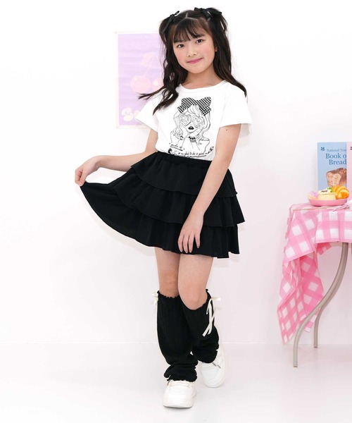 Bee des Bee(ビーデスビー)の「フリルスカート(スカート・キッズ・ブラック/アイボリー/杢グレー/ライトブルー・120cm/130cm/140cm/150cm/110cm/100cm)」の8枚目の写真