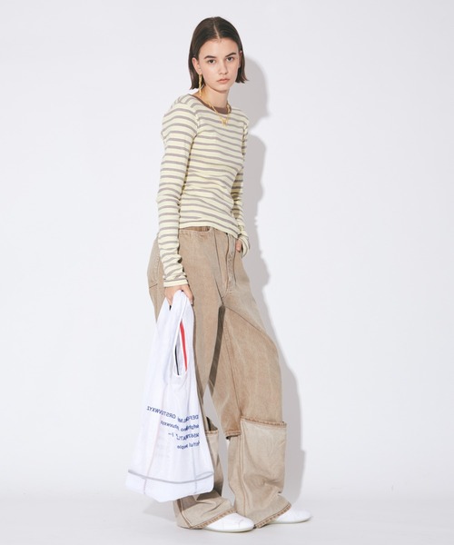 beautiful people(ビューティフルピープル)の「alphabet embroidery marche flip bag(トートバッグ・レディース・グリーン/レッド/ホワイト/ネイビー・FREE)」の9枚目の写真