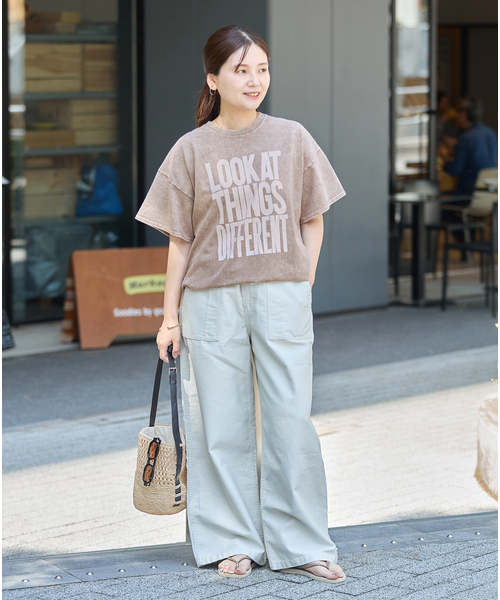 JOURNAL STANDARD(ジャーナルスタンダード)の「《追加3》ラウンドヘムピグメントT(Tシャツ/カットソー・レディース・サックスブルー/チョコ/ホワイト系その他/ベージュ・FREE)」の9枚目の写真