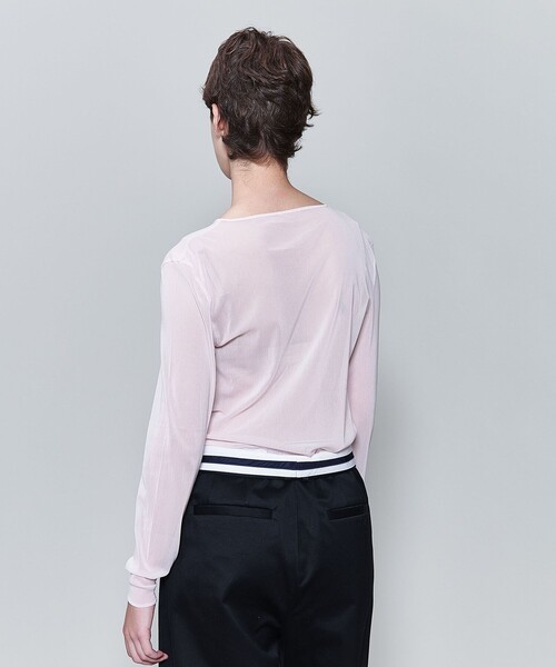 6(ロク)の「<6(ROKU)>ナイロン チュール クルーネック プルオーバー 25SS(Tシャツ/カットソー・レディース・ライトピンク/ライトグレー・FREE)」の5枚目の写真