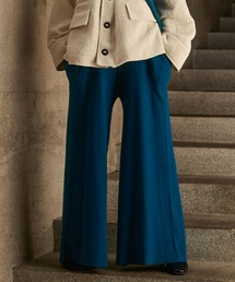 Wide tuck flare knit pants / ワイドタックフレアニットパンツ