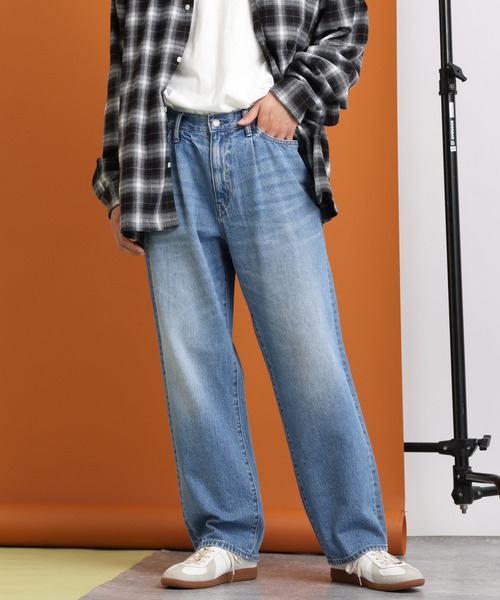 RAGEBLUE(レイジブルー)の「12oz DENIM BAGGY WIDE PANTS/ルーズフィット/12オンスデニム/バギーパンツ(デニムパンツ・メンズ・ライトブルー/ブルー/ライトグレー/グレー・SMALL/LARGE/MEDIUM)」の7枚目の写真