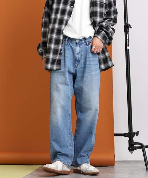 RAGEBLUE(レイジブルー)の「12oz DENIM BAGGY WIDE PANTS/ルーズフィット/12オンスデニム/バギーパンツ(デニムパンツ・メンズ・ライトブルー/ブルー/ライトグレー/グレー・SMALL/LARGE/MEDIUM)」の6枚目の写真