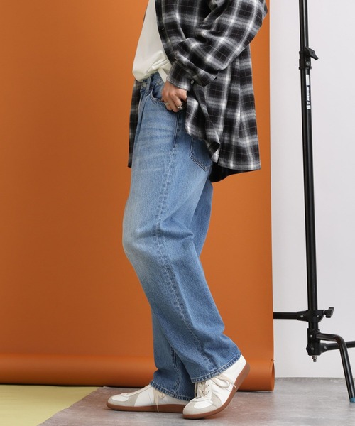 RAGEBLUE(レイジブルー)の「12oz DENIM BAGGY WIDE PANTS/ルーズフィット/12オンスデニム/バギーパンツ(デニムパンツ・メンズ・ライトブルー/ブルー/ライトグレー/グレー・SMALL/LARGE/MEDIUM)」の5枚目の写真