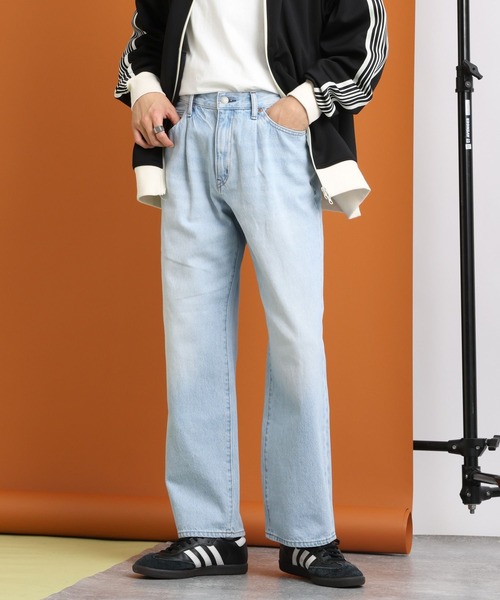 RAGEBLUE(レイジブルー)の「12oz DENIM BAGGY WIDE PANTS/ルーズフィット/12オンスデニム/バギーパンツ(デニムパンツ・メンズ・ライトブルー/ブルー/ライトグレー/グレー・SMALL/LARGE/MEDIUM)」の11枚目の写真