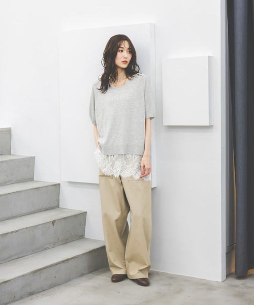 GLOBAL WORK(グローバルワーク)の「GOODチノベイカーパンツ/638528(その他パンツ・レディース・ダークブラウン/カーキ/ベージュ系その他/ベージュ・LARGE/SMALL/MEDIUM)」の5枚目の写真
