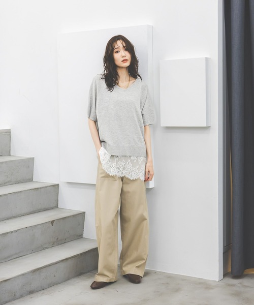 GLOBAL WORK(グローバルワーク)の「GOODチノベイカーパンツ/638528(その他パンツ・レディース・ダークブラウン/カーキ/ベージュ系その他/ベージュ・LARGE/SMALL/MEDIUM)」の6枚目の写真