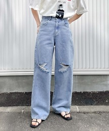Chillfar | ダメージワイドデニムパンツ(デニムパンツ)