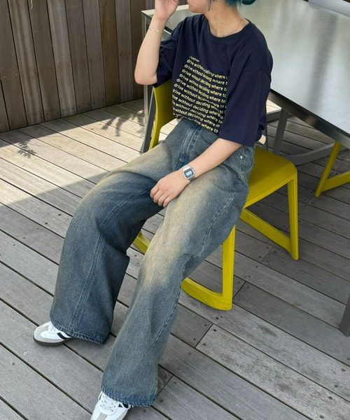 CIAOPANIC TYPY(チャオパニックティピー)の「【新色追加】【UNISEX】オーバーダイワイドデニムパンツ(デニムパンツ・レディース・ブラック/ブラウン/インディゴブルー/ピンク/ブラック系その他・SMALL/MEDIUM/LARGE)」の14枚目の写真