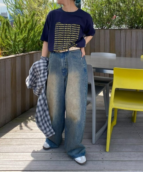 CIAOPANIC TYPY(チャオパニックティピー)の「【新色追加】【UNISEX】オーバーダイワイドデニムパンツ(デニムパンツ・レディース・ブラック/ブラウン/インディゴブルー/ピンク/ブラック系その他・SMALL/MEDIUM/LARGE)」の6枚目の写真