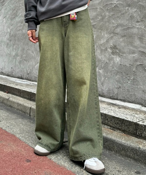 CIAOPANIC TYPY(チャオパニックティピー)の「【新色追加】【UNISEX】オーバーダイワイドデニムパンツ(デニムパンツ・レディース・ブラック/ブラウン/インディゴブルー/ピンク/ブラック系その他・SMALL/MEDIUM/LARGE)」の15枚目の写真