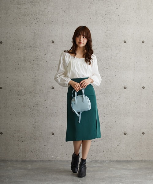 L.H.P(エルエイチピー)の「courage/クラージュ/シンセティックレザーハンドバッグ(ショルダーバッグ・レディース・ブラック/ベージュ/サックスブルー/ミント/キャメル・FREE)」の13枚目の写真