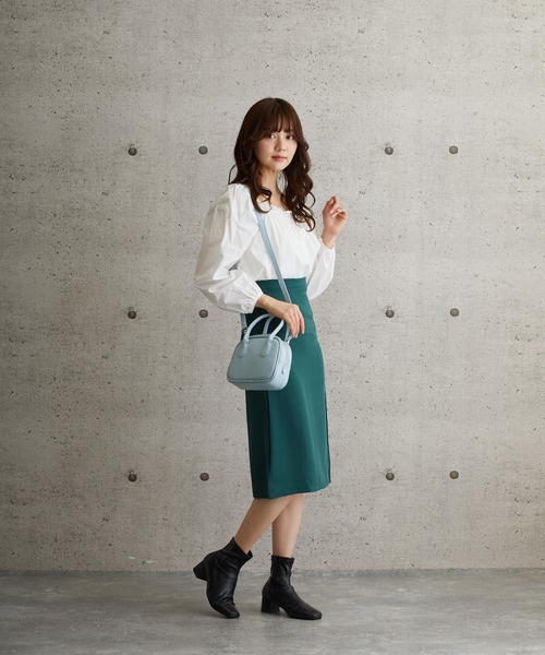 L.H.P(エルエイチピー)の「courage/クラージュ/シンセティックレザーハンドバッグ(ショルダーバッグ・レディース・ブラック/ベージュ/サックスブルー/ミント/キャメル・FREE)」の18枚目の写真