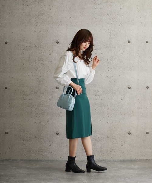 L.H.P(エルエイチピー)の「courage/クラージュ/シンセティックレザーハンドバッグ(ショルダーバッグ・レディース・ブラック/ベージュ/サックスブルー/ミント/キャメル・FREE)」の19枚目の写真