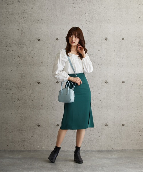 L.H.P(エルエイチピー)の「courage/クラージュ/シンセティックレザーハンドバッグ(ショルダーバッグ・レディース・ブラック/ベージュ/サックスブルー/ミント/キャメル・FREE)」の20枚目の写真