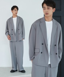 Loungewear tokyo | 【セットアップ】 ジョーゼットストレッチオーバーサイズダブルテーラード2Bジャケット×ワイドトラウザーズ(セットアップ)