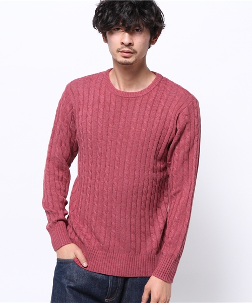 WEGO(ウィゴー)の「WEGO/ケーブルニット(ニット/セーター・メンズ・ホワイト/杢グレー/ネイビー/レッド/その他1/その他2・SMALL/MEDIUM/LARGE)」の11枚目の写真