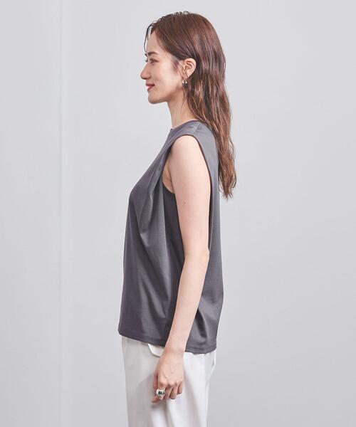 UNITED ARROWS(ユナイテッドアローズ)の「コットン タックノースリーブ カットソー(Tシャツ/カットソー・レディース・ダークグレー/その他1/ナチュラル・FREE)」の5枚目の写真