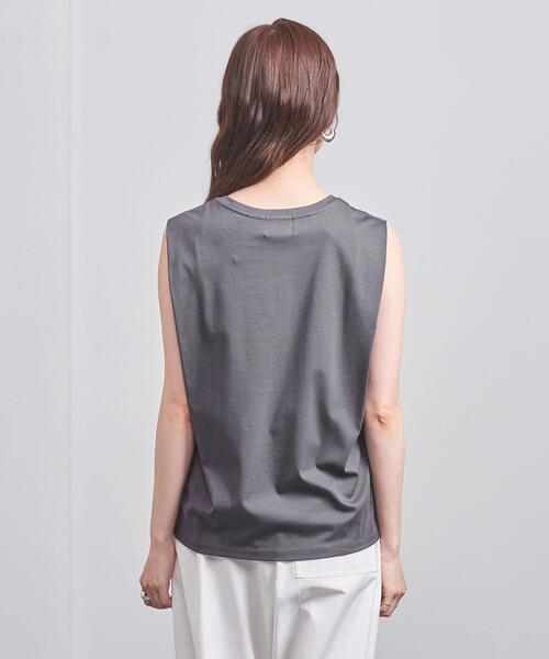 UNITED ARROWS(ユナイテッドアローズ)の「コットン タックノースリーブ カットソー(Tシャツ/カットソー・レディース・ダークグレー/その他1/ナチュラル・FREE)」の6枚目の写真
