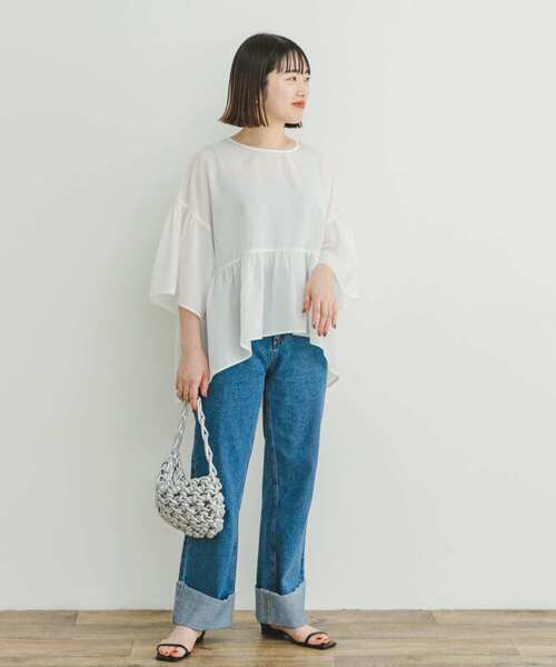 ITEMS URBANRESEARCH(アイテムズ アーバンリサーチ)の「シアーティアードブラウス(シャツ/ブラウス・レディース・ブラック/オフホワイト/ミント・FREE)」の16枚目の写真