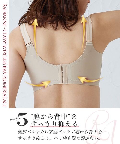 RADIANNE(ラディアンヌ)の「クラッシィワイヤレスブラ プルメリアレース ブラ&ショーツ/【ブラ&ショーツセット】(ブラ&ショーツ・レディース・ネイビー/オレンジ/グリーン/ベージュ系その他/ブラウン/ブラック/ベビーピンク/ピンク系その他・B75/B80/B85/C75/C80/C85/C90/C95/D75/D80/D85/D90/D95/E75/E80/E85/E90/E95/F75/F80/F85/F90/F95)」の14枚目の写真