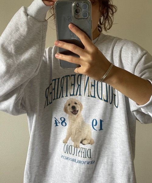 wee9s(ウィークス)の「vintage like over size wanwan sweat / ヴィンテージライクオーバーサイズワンワンスウェット(スウェット・レディース・グレー・FREE)」の11枚目の写真