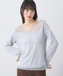 earth music&ecology | 【吸湿発熱/前後2WAY】あったかフェミニンインナー(2wayネック)(Tシャツ/カットソー)