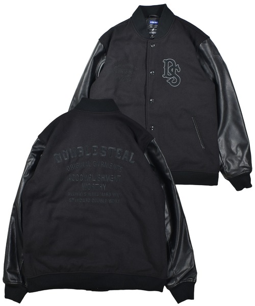 DOUBLE STEAL(ダブルスティール)の「Melton Stadium jacket(スタジャン・メンズ・ブラック×ブラック/チャコールグレー×ブラック/ブラック×ホワイト・MEDIUM/LARGE/X-LARGE)」の3枚目の写真