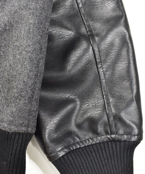 DOUBLE STEAL(ダブルスティール)の「Melton Stadium jacket(スタジャン・メンズ・ブラック×ブラック/チャコールグレー×ブラック/ブラック×ホワイト・MEDIUM/LARGE/X-LARGE)」の10枚目の写真
