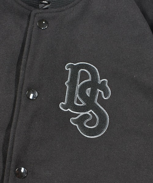 DOUBLE STEAL(ダブルスティール)の「Melton Stadium jacket(スタジャン・メンズ・ブラック×ブラック/チャコールグレー×ブラック/ブラック×ホワイト・MEDIUM/LARGE/X-LARGE)」の13枚目の写真