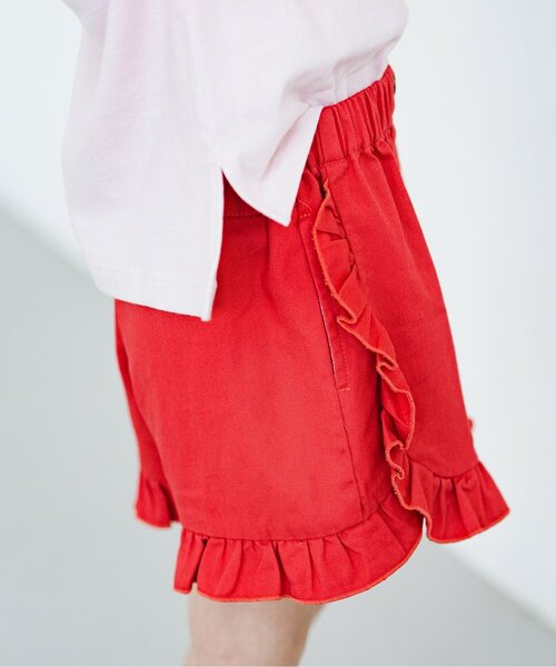 p.premier(ピードットプルミエ)の「フリルショートパンツ(その他パンツ・キッズ・レッド/カーキ/チャコール・110/120/80/130/140/90/100)」の7枚目の写真