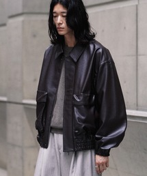 WYM LIDNM | ARTIFICIAL GRAIN  SHORT BLOUSON(ブルゾン)