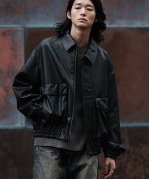 WYM LIDNM | ARTIFICIAL GRAIN  SHORT BLOUSON(ブルゾン)