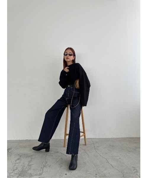 TRUNC(トランクエイティーエイト)の「Simple Long Sleeve TEE(Tシャツ/カットソー・レディース・アイボリー/ブラック・FREE)」の18枚目の写真
