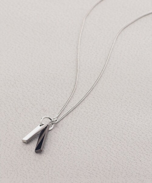 tk.TAKEO KIKUCHI(ティーケータケオキクチ)の「ツインバー プレート ネックレス(ネックレス・メンズ・ゴールド/シルバー系/ブラック系/ブラック/ゴールド系/シルバー・00)」の2枚目の写真