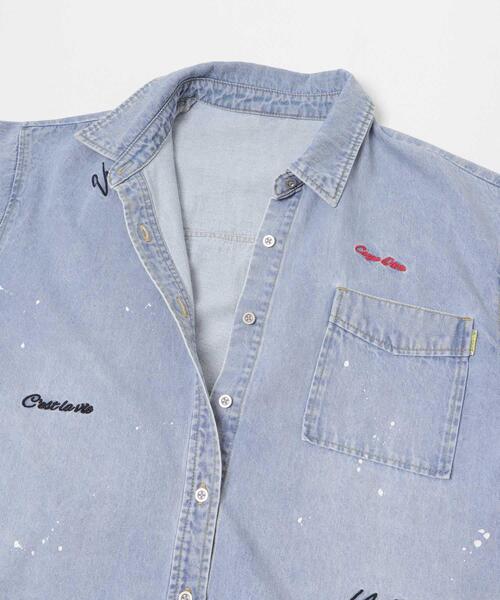 PICCADILLY(ピカデリー)の「『別注』PICCADILLY×URBAN RESEARCH 刺繍デニムシャツ(シャツ/ブラウス・レディース・ライトグレー/ライトインディゴブルー・FREE)」の7枚目の写真