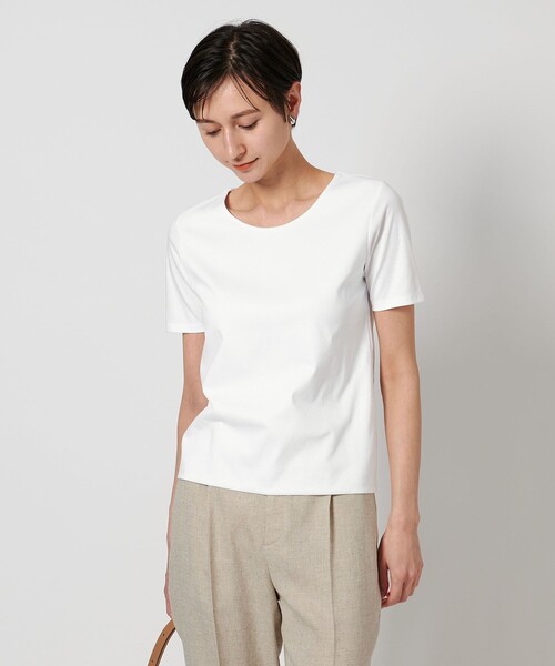 UNITED ARROWS(ユナイテッドアローズ)の「C DOUBLE Tシャツ(Tシャツ/カットソー・レディース・ライトグレー/ホワイト/ブラック・FREE)」の4枚目の写真