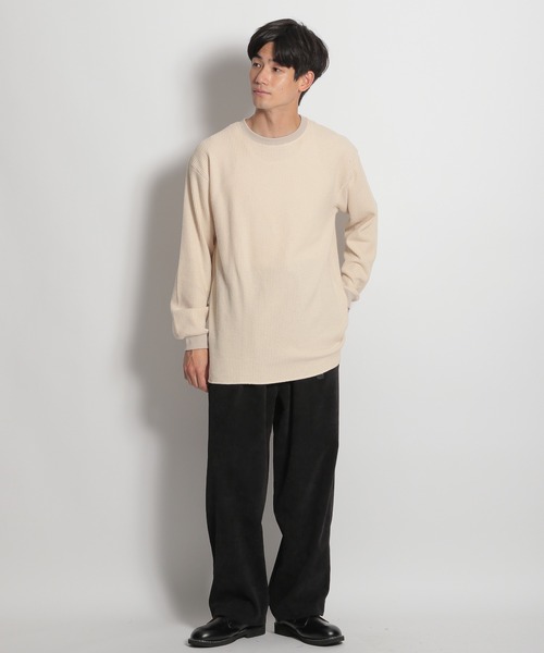 niko and...(ニコアンド)の「ニットライクワッフルプルオーバー(Tシャツ/カットソー・メンズ・ネイビー/オレンジ/スモーク/アイボリー・MEDIUM/LARGE)」の7枚目の写真