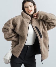 オーバーサイズ フリースボアジャケット リバーシブルブルゾン
