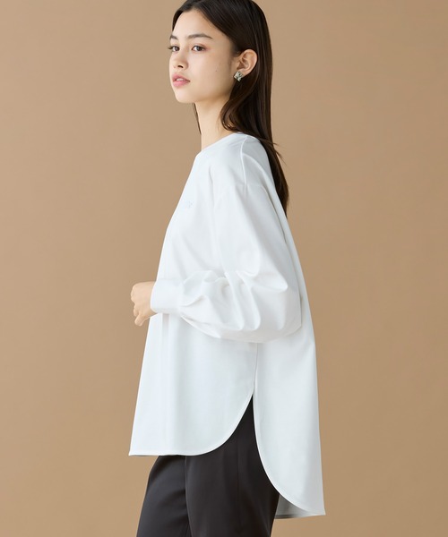 LACOSTE(ラコステ)の「【オンライン限定】LACOSTE バルーンスリーブ サイドスリット オーバーサイズTシャツ(Tシャツ/カットソー・レディース・ホワイト/グレイッシュベージュ/ブラック・FREE)」の21枚目の写真