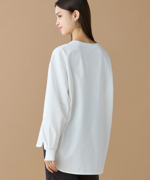 LACOSTE(ラコステ)の「【オンライン限定】LACOSTE バルーンスリーブ サイドスリット オーバーサイズTシャツ(Tシャツ/カットソー・レディース・ホワイト/グレイッシュベージュ/ブラック・FREE)」の22枚目の写真