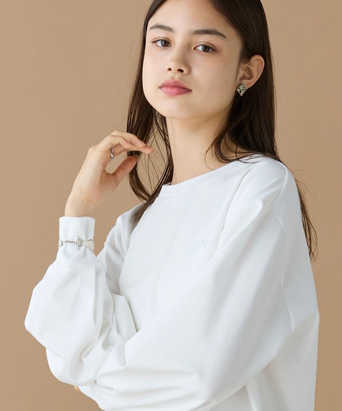 LACOSTE(ラコステ)の「【オンライン限定】LACOSTE バルーンスリーブ サイドスリット オーバーサイズTシャツ(Tシャツ/カットソー・レディース・ホワイト/グレイッシュベージュ/ブラック・FREE)」の20枚目の写真