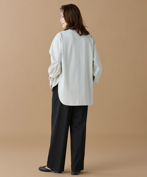LACOSTE(ラコステ)の「【オンライン限定】LACOSTE バルーンスリーブ サイドスリット オーバーサイズTシャツ(Tシャツ/カットソー・レディース・ホワイト/グレイッシュベージュ/ブラック・FREE)」の12枚目の写真