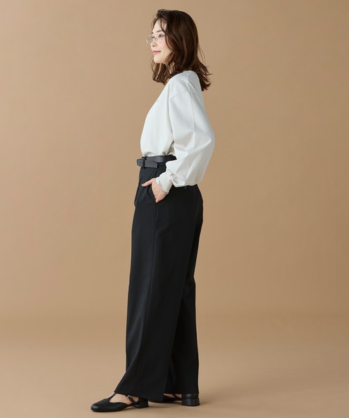 LACOSTE(ラコステ)の「【オンライン限定】LACOSTE バルーンスリーブ サイドスリット オーバーサイズTシャツ(Tシャツ/カットソー・レディース・ホワイト/グレイッシュベージュ/ブラック・FREE)」の14枚目の写真