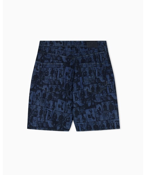 ARMANI EXCHANGE(アルマーニエクスチェンジ)の「【A|X アルマーニ エクスチェンジ】アーカイブプリント バギーショーツ_J91 BAGGY SHORT(デニムパンツ・メンズ・インディゴブルー・32inch/31inch/29inch/30inch/34inch/33inch)」の3枚目の写真