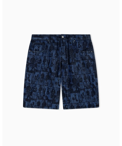ARMANI EXCHANGE(アルマーニエクスチェンジ)の「【A|X アルマーニ エクスチェンジ】アーカイブプリント バギーショーツ_J91 BAGGY SHORT(デニムパンツ・メンズ・インディゴブルー・32inch/31inch/29inch/30inch/34inch/33inch)」の5枚目の写真