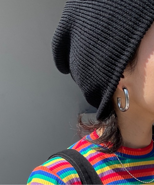 wee9s(ウィークス)の「buddy beanie / オールシーズン使えるマルチウェイバディビーニー,ニット帽(ニットキャップ/ビーニー・レディース・ブラック/アイボリー/グレー/ブルー/レッド/ダークグレー/ベビーピンク・FREE/SMALL/LARGE)」の15枚目の写真