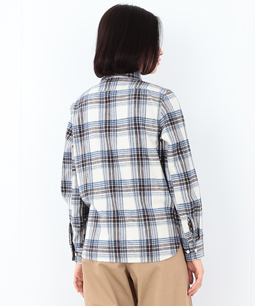 BEAMS BOY(ビームスボーイ)の「BEAMS BOY / ネル チェックシャツ 15FW(シャツ/ブラウス・レディース・オフホワイト/ブラウン/ネイビー・ONE SIZE)」の5枚目の写真